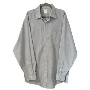 Brooks Brothers Black and White Regular Fit Button Down